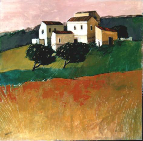 "Cascina" tecnica mista (60 x 60 cm)