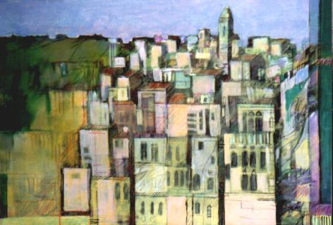 "Case del sud" tecnica mista (60 x 80 cm)