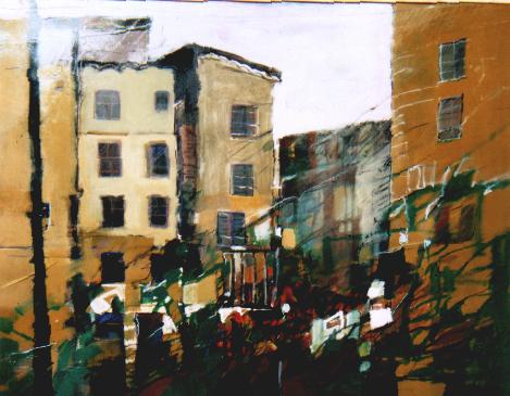 "Centro storico" tecnica mista (80 x 100 cm)