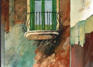 "Finestra" tecnica mista (80 x 80 cm)