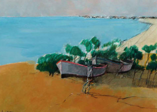 "Barche" tecnica mista (40 x 50 cm)