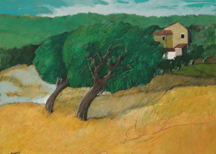 "Cascina" tecnica mista (60 x 80 cm)