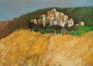 "Sulla Collina" tecnica mista (50 x 80 cm)