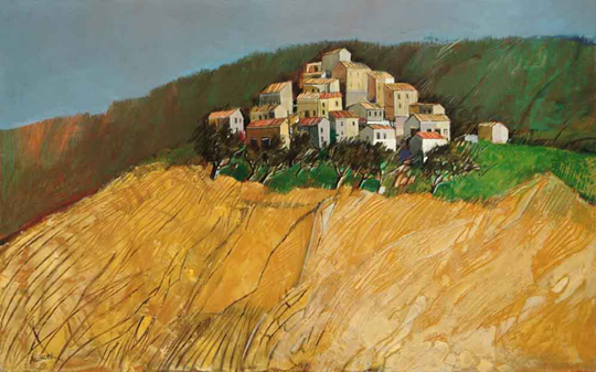 "Sulla Collina" tecnica mista (50 x 80 cm)