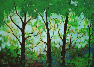 "Verde" tecnica mista (50 x 70 cm)