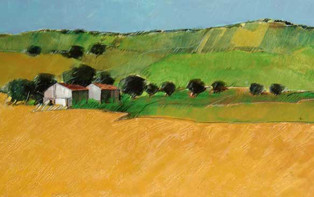 "Paesaggio" tecnica mista (30 x 80 cm)