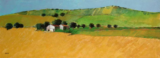 "Paesaggio" tecnica mista (30 x 80 cm)