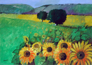 "Girasoli" tecnica mista (50 x 70 cm)